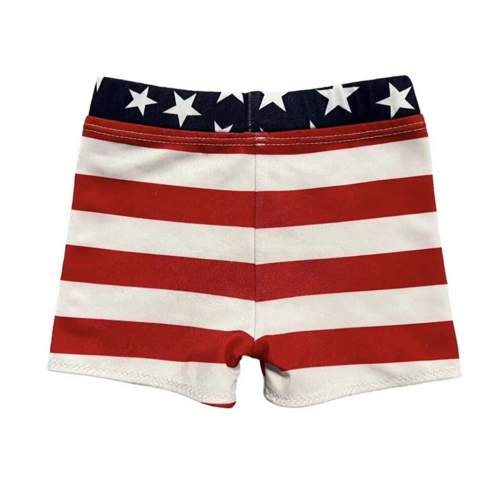 Handmade Small Shop 2T Patriotic Swim Shorts